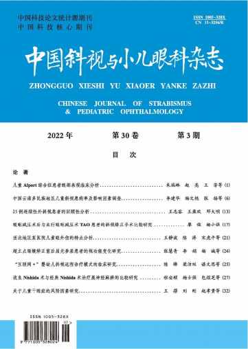 中国斜视与小儿眼科杂志封面