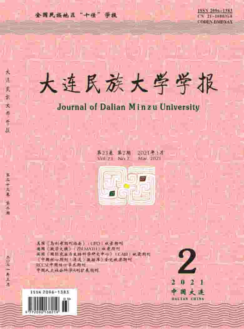 大连民族大学学报杂志封面