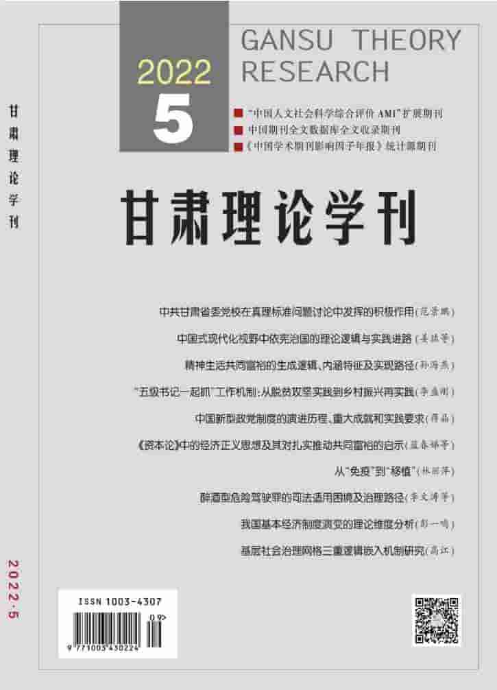 甘肃理论学刊杂志封面